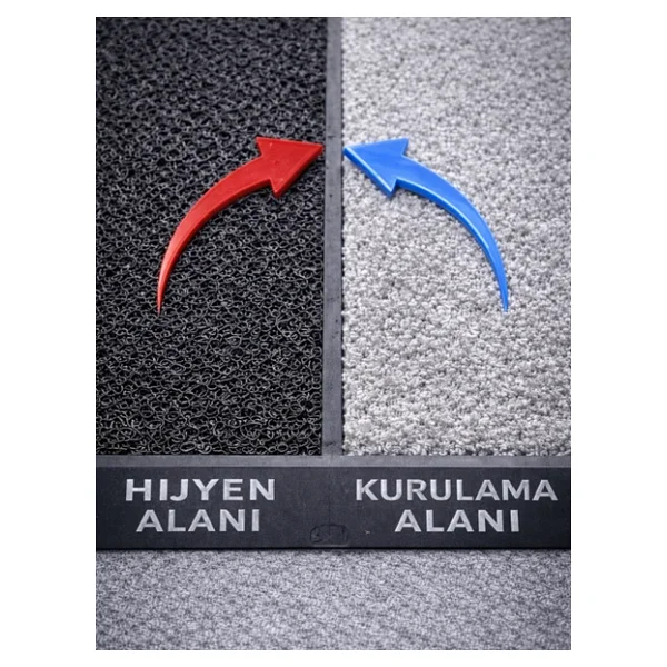 Beylini Çift Taraflı Dezenfektan Hijyen Paspası Kapı Ev Ofis Giriş Kıvırcık Paspas Kurulama Kaydırmaz 40x80 Cm - Görsel 3