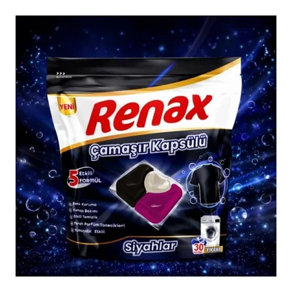 Renax Siyahlar İçin Kapsül Çamaşır Deterjanı 30'lu - Görsel 4