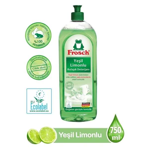 Frosch Yeşil Limonlu 750 ml Sıvı Bulaşık Deterjanı - Görsel 4