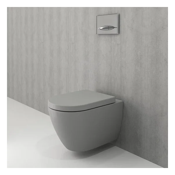 Bocchi Venezia Rimless 1295-006-0128 Mat Gri Asma Klozet - Görsel 5