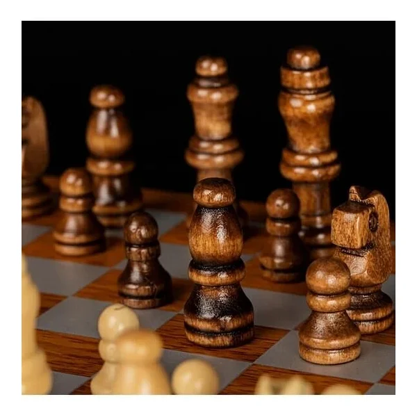 Lüks Ahşap Kutulu Mataralı Satranç Takımı Seti - 7 Parça Hediyelik Set - Görsel 6