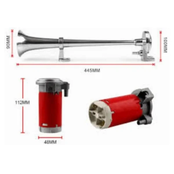 Megahawk Robust Marin Korna Tekne Kamyon Kamyonet Kendinden Havalı Motorlu 12v Marin Korna Role Hediyeli - Görsel 4