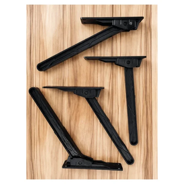 Beylini 4'lü Katlanabilir Yer Sofrası Ayağı 4 Kademeli Laptop Sehpa Sini Kamp Masası Plastik Ayak Siyah 21cm - 21 Cm - Görsel 3