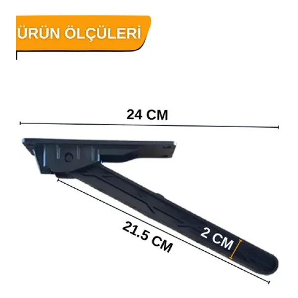 Beylini 4'lü Katlanabilir Yer Sofrası Ayağı 4 Kademeli Laptop Sehpa Sini Kamp Masası Plastik Ayak Siyah 21cm - 21 Cm - Görsel 5