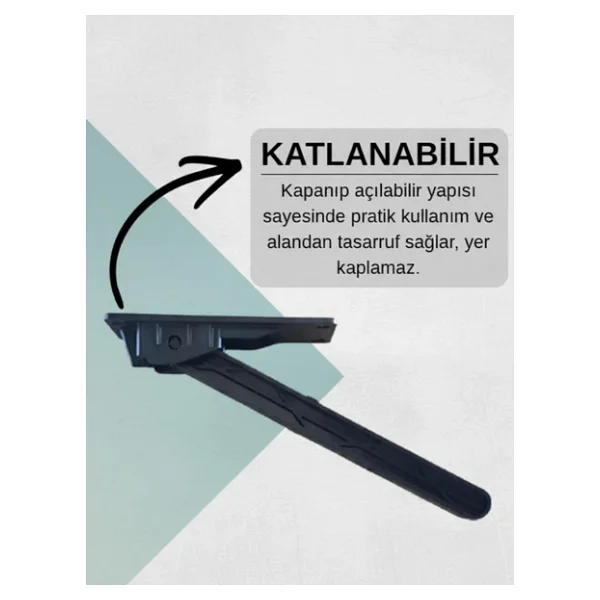 Beylini 4'lü Katlanabilir Yer Sofrası Ayağı 4 Kademeli Laptop Sehpa Sini Kamp Masası Plastik Ayak Siyah 21cm - 21 Cm - Görsel 4