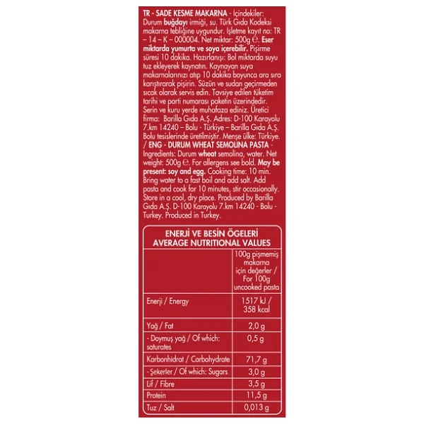 Filiz Burgu Makarna 500 Gr - Görsel 5