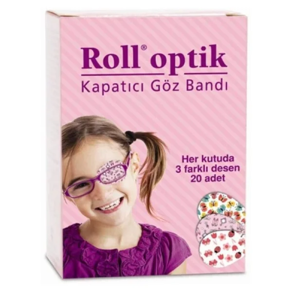 Roll Optik 3 Desenli 20'li Kız Çocuk Göz Kapama Bandı - Görsel 3