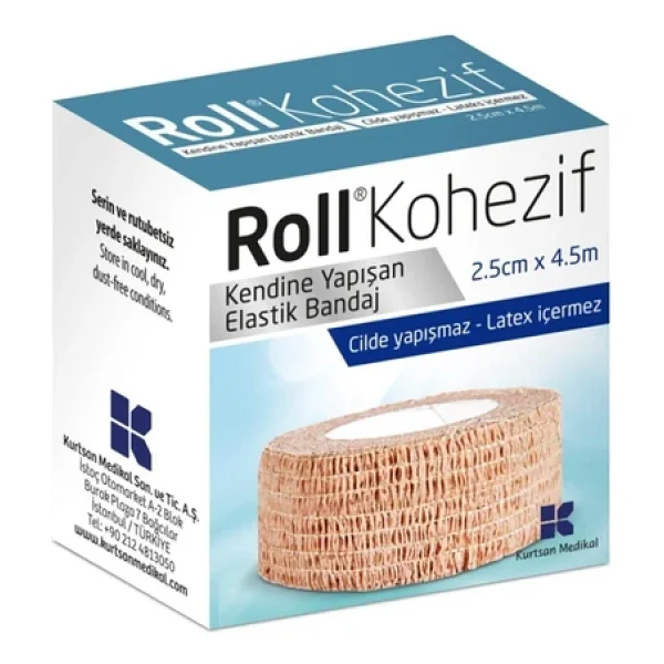 Roll Kohezif Kendine Yapışan 2.5cm X 4.5m Elastik Bandaj - Görsel 3