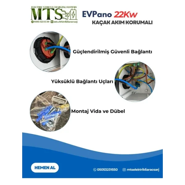 Mtsevcharger 22 Kw Pano 60 40 20 Schneider Taşınabilir Elektrikli Araç Şarj Cihazı Kombinasyon Panosu Kutusu 22kw - Görsel 6
