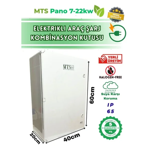 Mtsevcharger 22kw 5/32 + 7kw 3/32 V'ko 60 40 20 Cm Kombinasyon Kutusu Pano Elektrikli Araç Şarj Cihazı İçin - Görsel 4