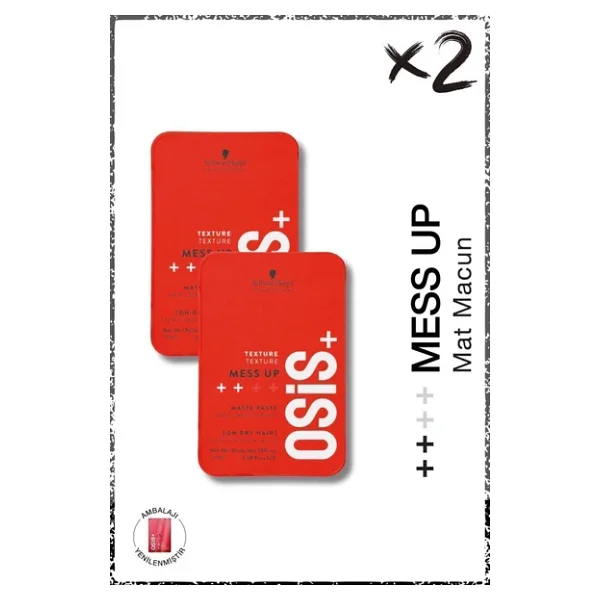 Osis Mess Up Mat Şekillendirici Macun 100ml X 2 Adet Orta Tutuş Mat Görünüm Kolay Şekil Esnek Wax - Görsel 7