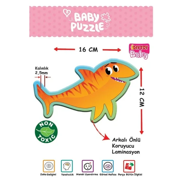 Diytoy Baby Puzzle Deniz Canlıları - Görsel 8