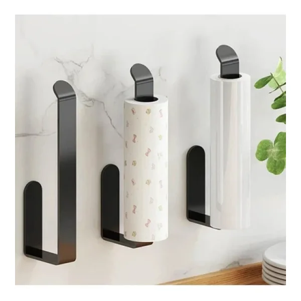 Tncpatishop Yapışkanlı Metal Dolu Demir Solo Havluluk Paslanmaz Siyah Havlu Tutucu Banyo Lavabo Mutfak Askısı - Görsel 6