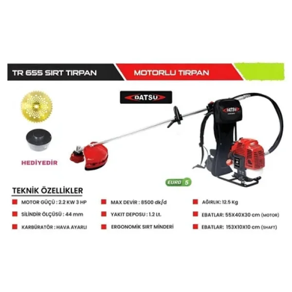 Datsu Tr655 Motorlu Sırt Tırpan 3hp (Profesyonel) - Görsel 3
