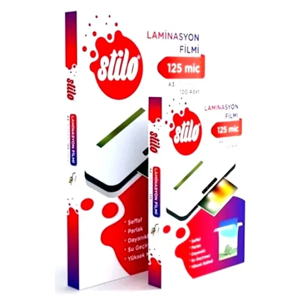Stilo Laminasyon Film A3 125mic Pvc Kaplama Tekli 10 Adet - Görsel 3