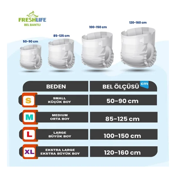 Freshlife Belbantlı Büyük Boy L 30'lu 3 Adet Hasta Bezi - Görsel 7