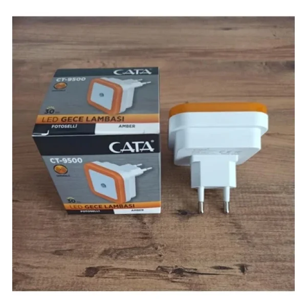 Cata Fotoselli Sensörlü Ledli Gece Lambası Amber 1w Ct-9500 - Görsel 3