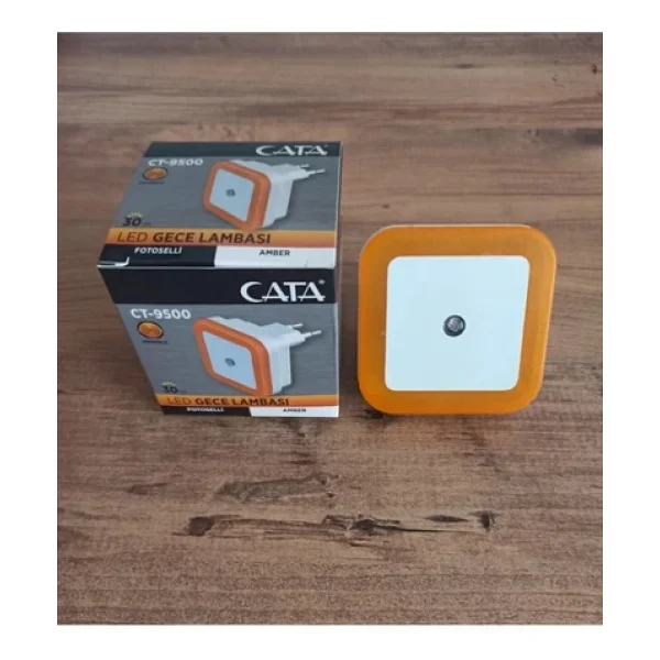 Cata Fotoselli Sensörlü Ledli Gece Lambası Amber 1w Ct-9500 - Görsel 2