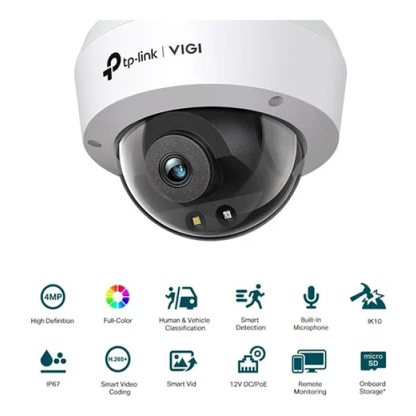 Tp-Link Vıgı C240 Dome 4 Mp 2.8mm Lens 360 Derece Gece Görüşlü Ip Güvenlik Kamerası - Görsel 4