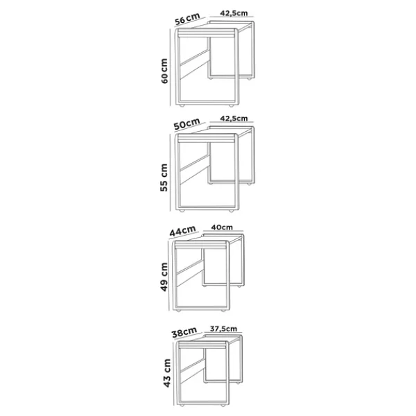 Wood House Lara 4'lü Zigon Sehpa Antrasit - Görsel 8