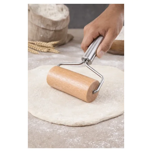 Çelik Saplı Pratik Rulo Hamur Açıcı Merdane Pürüzsüz Oklava Pizza Börek Açma Silindir Merdane - Görsel 4