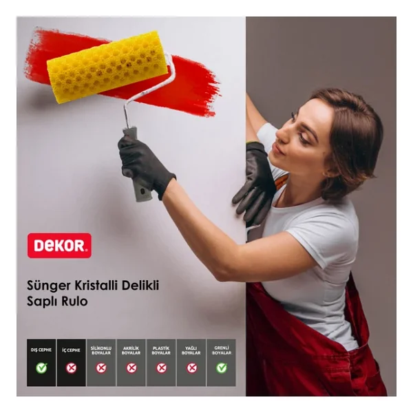 Dekor 1129 Kristalli Delikli Sünger 25 Cm Dekoratif Boya Rulosu - Görsel 4
