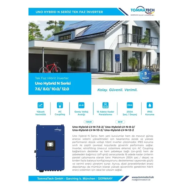 Tommatech Uno Hybrid N 12 Kw Monofaze Inverter - Görsel 7