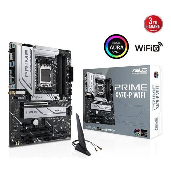 Asus Prime X670-P Wi-Fi AMD Am5 DDR5 Atx Anakart - Görsel 3
