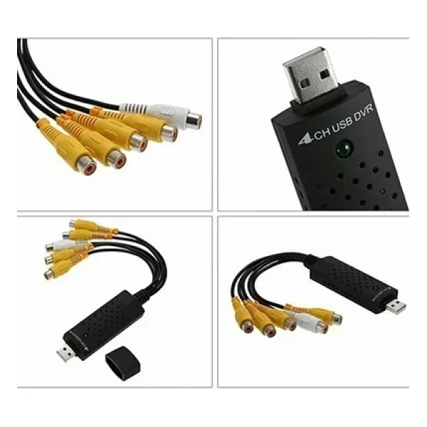 Alfais Siyah Ses Dönüştürücü Ve Kamera Kayıt Kablosu 4576 4 Ch USB Dvr 4 - Görsel 4