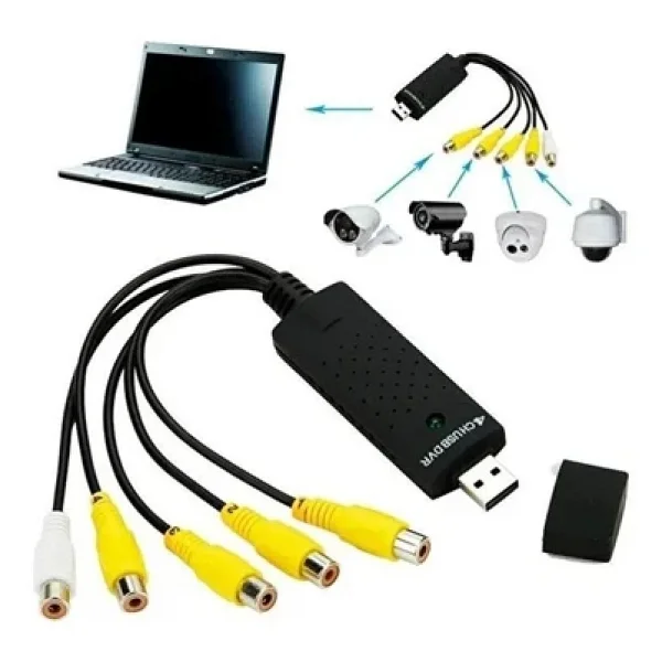 Alfais Siyah Ses Dönüştürücü Ve Kamera Kayıt Kablosu 4576 4 Ch USB Dvr 4 - Görsel 3