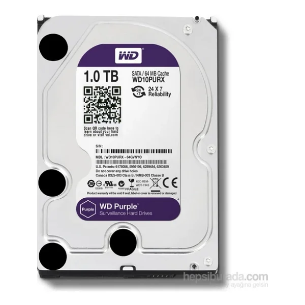 Western Digital Purple Wd10purx Sata 3.0 5400 Rpm 3.5" 1 TB Harddisk - Görsel 4