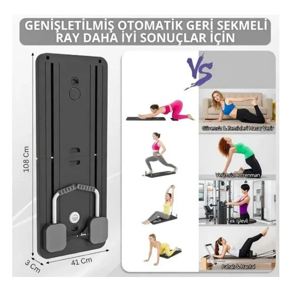 Avessa Reformer-100 Pilates Reformer Seti Siyah - Görsel 7