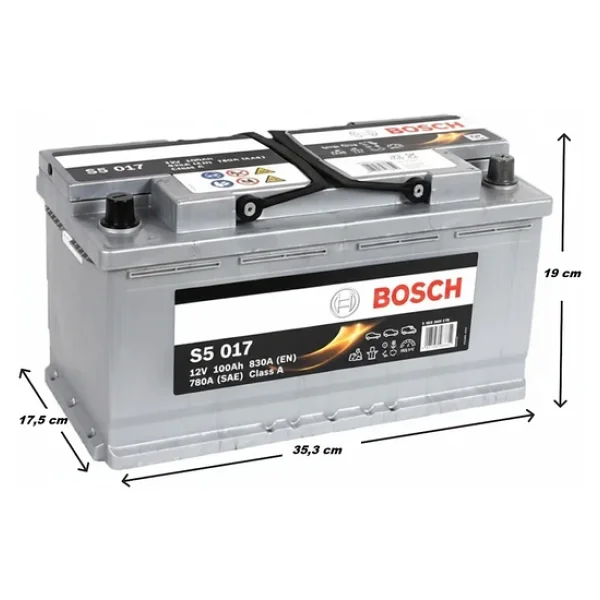 Bosch S5 017 12 V 100 Ah 830 Aen Akü - Görsel 4