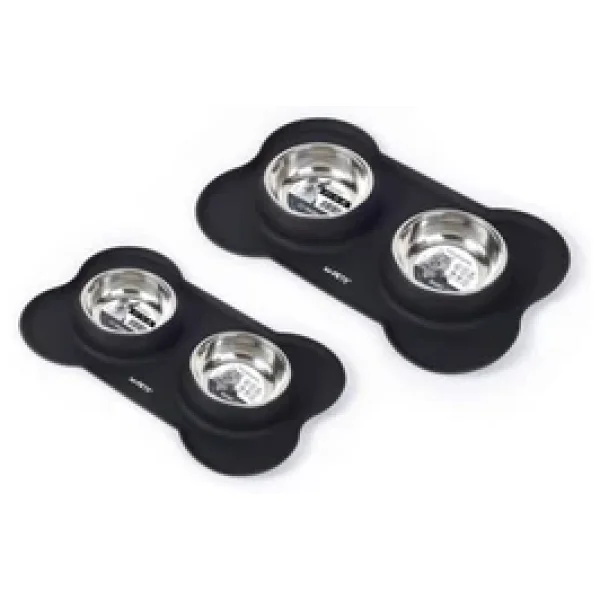 M-Pets Duet Silicone Mat Mama Kabı Black 2x400ml - Görsel 2
