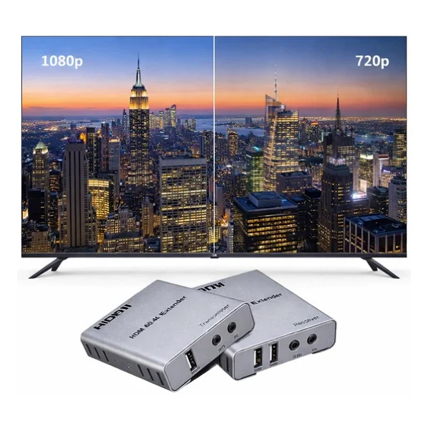 Apronx Cat5e / Cat6 60 Metre Kvm Hdmi USB Extender - Görsel 6