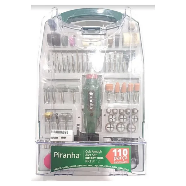 Piranha 110 Parça Mini Taşlama Gravür Seti - Görsel 4