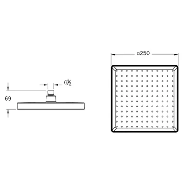 Artema Core Square Duş Başlığı 1f 250mm Krom A45913 - Görsel 6