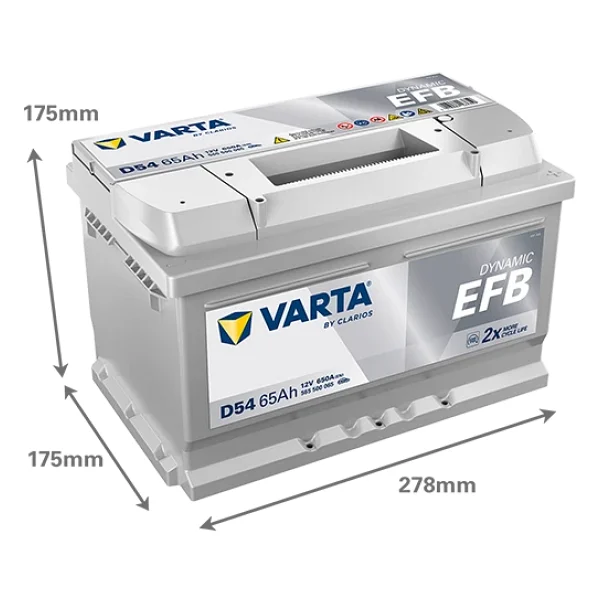 Varta Blue Dynamic D54 Start-Stop Efb 12 V 65 Ah 650 Cca Akü - Görsel 4
