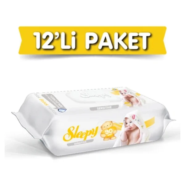 Sleepy Sensitive 90 Yaprak 12'li Paket Islak Mendil - Görsel 7