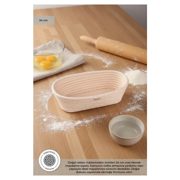 Bambum Puder - Ekmek Mayalama Sepeti Oval 24 Cm - Görsel 6