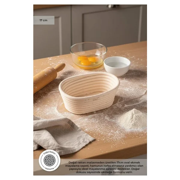 Bambum Puder - Ekmek Mayalama Sepeti Oval 17 Cm - Görsel 5