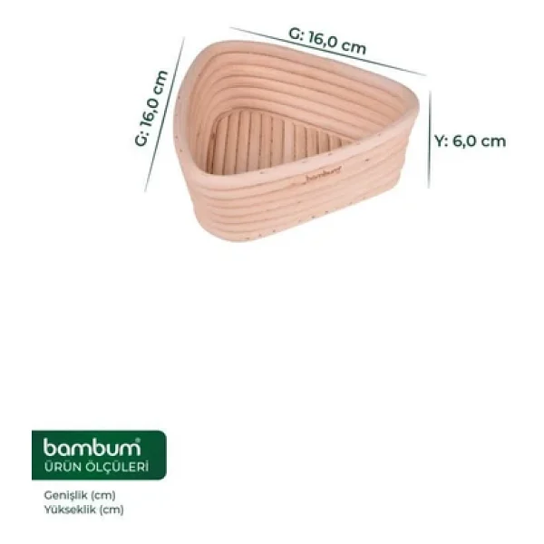 Bambum Puder - Ekmek Mayalama Sepeti Üçgen 16 Cm - Görsel 8