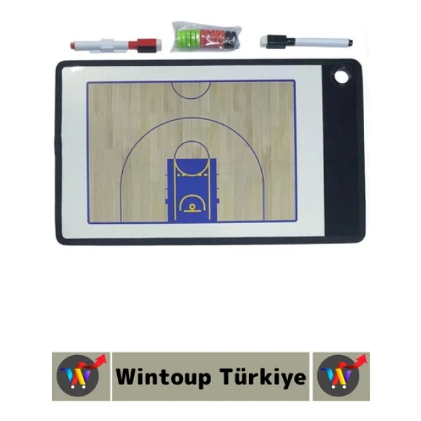 #Basketboltaktik Profesyonel Amatör Tam Yarı Saha Çift Taraflı Mıknatıslı Basketbol Taktik Tahtası - Görsel 2