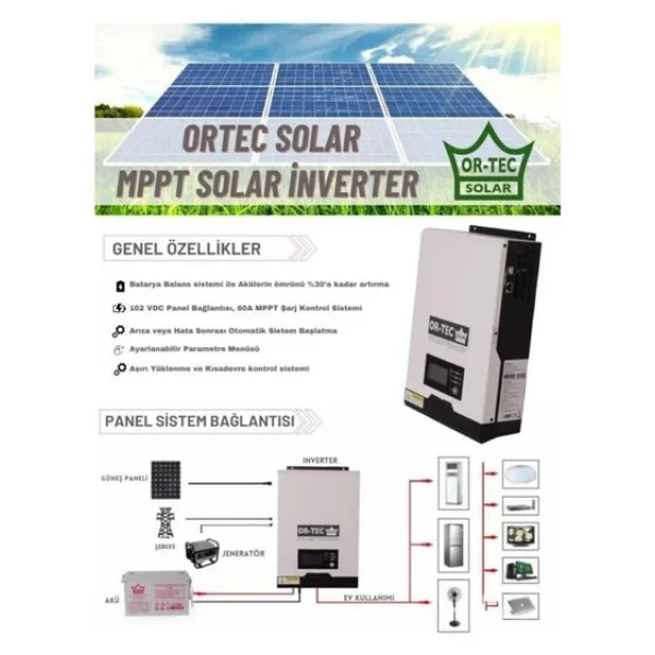 Ortec Solar 12v 1kw Mppt Akıllı İnverter (Vm-1000) - Görsel 5