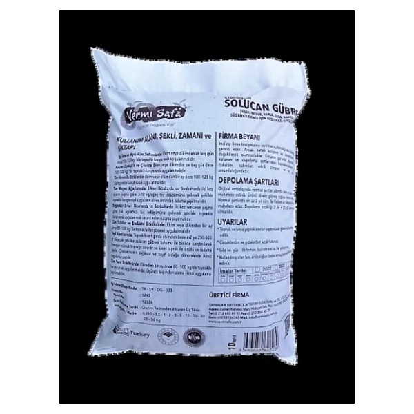 %100 Organik Vermisafa Katı Solucan Gübresi 10 KG Lamine Çuvallı - Görsel 2