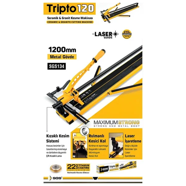 Rubı Sgs 134 Trıpto120 Seramik Granit Fayans Kesme Makinası 120 Cm - Görsel 3