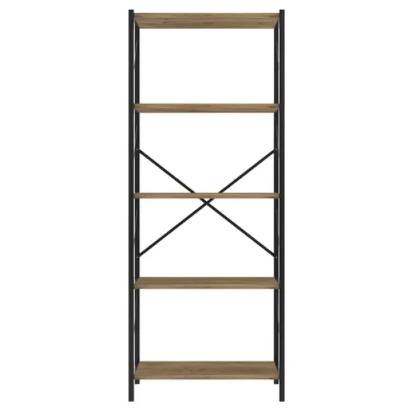 Yelken Denk Metal Mobilya Ceviz Kitaplık 5 Raflı 150 Cm - Görsel 6