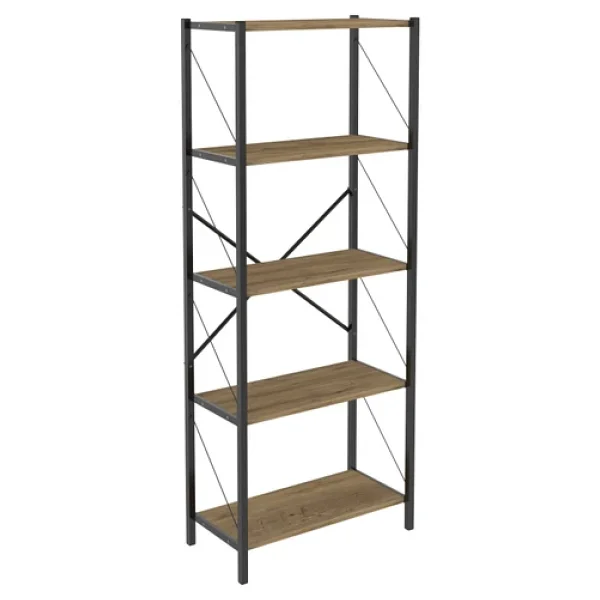 Yelken Denk Metal Mobilya Ceviz Kitaplık 5 Raflı 150 Cm - Görsel 7