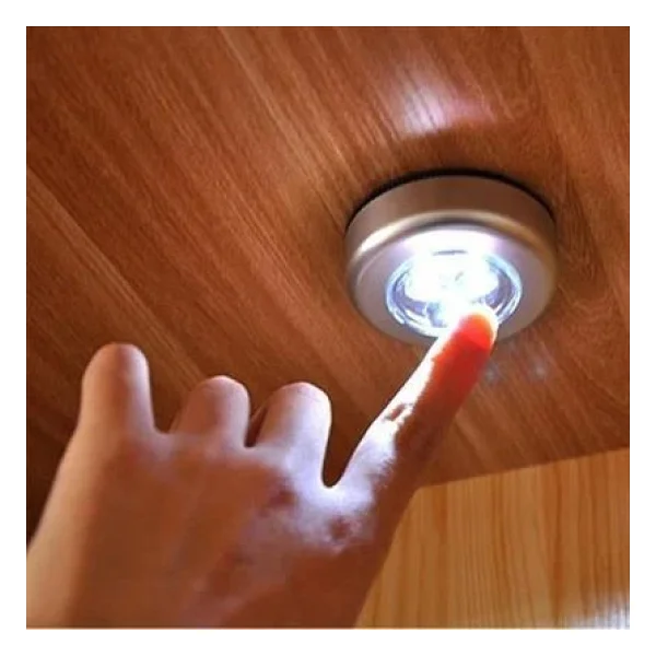 Kablosuz Spot Pilli Dokunmatik LED Lamba 3 Ledli Dolap Lambası - Görsel 4
