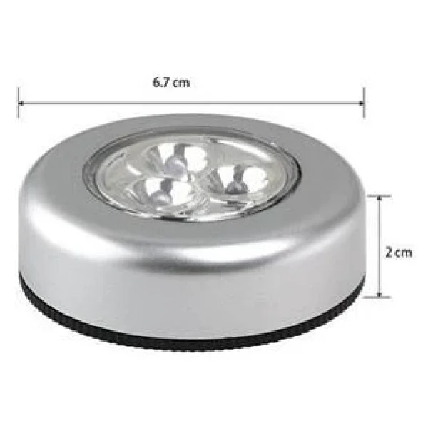 Kablosuz Spot Pilli Dokunmatik LED Lamba 3 Ledli Dolap Lambası - Görsel 5